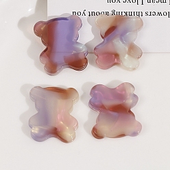 Lilac Cellulose Acetate(Resin) Cabochons, Bear, Lilac, 27x24mm