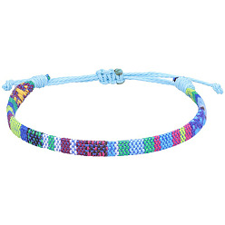 Разноцветный Регулируемые браслеты в стиле бохо из хлопка и льна, плетеные для дружбы, красочный