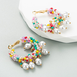 colorful Bohemian Ethnic Geometric Beaded Earrings - Trendy Ear Accessories for Women.