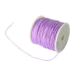 Lilac Braided Nylon Thread, Chinese Knotting Cord Beading Cord for Beading Jewelry Making, Lilac, 0.5mm, about 150yards/roll