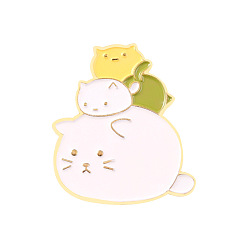 xz4992 Adorable Cat Cartoon Enamel Pin for Versatile Backpack - Unique and Creative Layered Design!