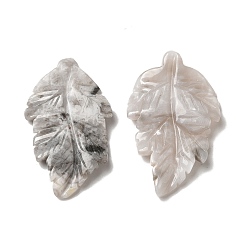 Crazy Agate White Natural Crazy Agate Pendants, Leaf Charms, 41.5x25~26x5mm, Hole: 0.8mm