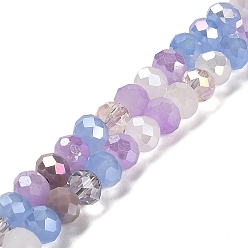 Lilac Electroplate Glass Beads Strands, Faceted, Round, Lilac, 6x5mm, Hole: 1.2mm, about 89~90pcs/strand, 16.73~17.01 inch(42.5~43.2cm)