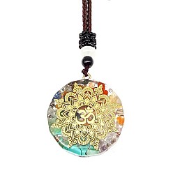 Цветок Ожерелья с подвесками из смолы, натуральных и синтетических драгоценных камней, цветок, 25.59 дюйм (65 см)