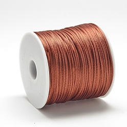 Terre De Sienne Fil de nylon, corde de satin de rattail, Sienna, environ 1 mm, environ 76.55 yards (70m)/rouleau