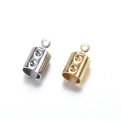 Mixed Color 304 Stainless Steel Folding Crimp Ends, Fold Over Crimp Cord Ends, Mixed Color, 12x6.5x6.5mm, Hole: 1.2mm