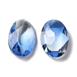 Light Sapphire Faceted K9 Glass Rhinestone Cabochons, Pointed Back, Oval, Light Sapphire, 18x13x6mm