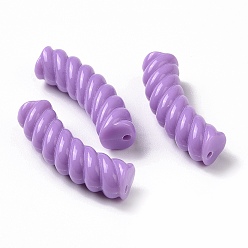 Medium Purple Opaque Acrylic Beads, Twist, Curved Tube, Medium Purple, 33x12x8.5mm, Hole: 1.6mm, about 308pcs/500g