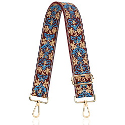 Dodger Blue Ethnic Style Embroidered Adjustable Strap Accessory, Dodger Blue, 130x5cm