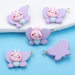 Бабочка Подвески из смолы, с платиновым шлейфом, бабочка, 17x27 мм, отверстие : 2 мм