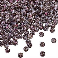 Rosy Brown 2 Strands Spray Painted Glass Beads Strands, Round, Rosy Brown, 8.5mm, Hole: 1.5mm, about 105pcs/strand, 31.89 inch(81cm)
