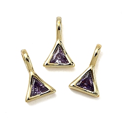 Сланцево-синий Треугольник латуни микро проложить кубических прелести диоксида циркония, стойки покрытие, долговечный, без кадмия и без свинца, золотые, синевато-серый, 11.5x7.5x4.5 мм, отверстие : 4x2.5 мм