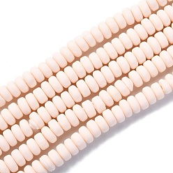 Papaye Brin de perles pate polymère faits à la main , pour les fournitures de bricolage bijoux artisanat, plat rond, papayawhip, 6~7x3mm, Trou: 1.5mm, Environ 113~116 pcs/chapelet, 15.55 pouces ~ 16.14 pouces (39.5~41 cm)