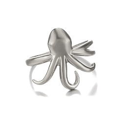 Нержавеющая Сталь Цвет Открытые манжеты из нержавеющей стали, украшения для женщин, медуза, цвет нержавеющей стали, размер США 8 (18.1 мм)