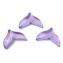 Medium Purple K9 Glass Cabochons, with Glitter Powder, Fish Tail, Medium Purple, 8.8x12x2.5mm