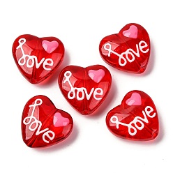 Белый Стеклянные эмалевые бусины, бусины ручной работы, Сердце звездочкой, белые, 20.5x19.5x9 мм, отверстие : 1.6 мм