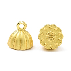 Matte Gold Color Rack Plating Brass Charms, Long-Lasting Plated, Lead Free & Cadmium Free, Lotus Pod, Matte Gold Color, 9x8.5mm, Hole: 1.5mm