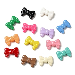 Mixed Color Baking Paint Opaque Acrylic Beads, Bowknot, Mixed Color, 20x29x8.5mm, Hole: 3.5mm