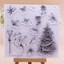 Clear Christmas Silicone Stamps, for DIY Scrapbooking, Photo Album Decorative, Cards Making, Clear, 150x150mm