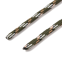 Dunkel olivgrün Polycotton-Geflechtschnur mit Innenkern, Runde, für Schnürsenkel, Schlüsselanhänger, Herstellung von Seilarmbändern, dunkel olivgrün, 5 mm, ca. 90~100 Meter/Bündel