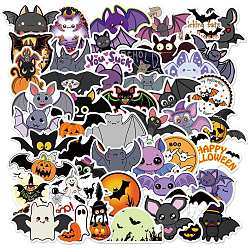 Mixed Color Halloween Waterproof PVC Plastic Sticker Labels, Self-adhesion, for Suitcase, Skateboard, Refrigerator, Helmet, Mobile Phone Shell, Halloween Themed Pattern, Mixed Color, 30~60mm, 50pcs/set