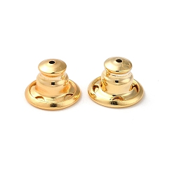 Real 18K Gold Plated Rack Plating Brass Ear Nuts, Bullet Ear Nuts, Long-Lasting Plated, Real 18K Gold Plated, 10x7mm, Hole: 0.7mm