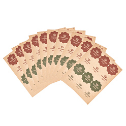 Colorful Sealing Stickers, Label Paster Picture Stickers, Flower with Word Hand Made for You, Colorful, 30mm, 12pcs/sheet