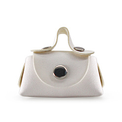 White Rectangle PU Leather Doll Handbag, American Girl Doll Accessories Supplies, White, 51x62x25mm