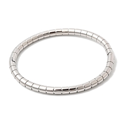 Платина Латунные браслеты на шарнирах для женщин, стойки покрытие, долговечный, без кадмия и без свинца, платина, внутренний диаметр: 2.32x1.97 дюйм (5.9x5 см)