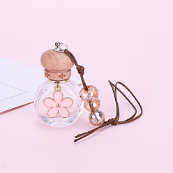Collection Four Car perfume bottle small flower car perfume pendant flower pattern perfume glass empty bottle essential oil hanging