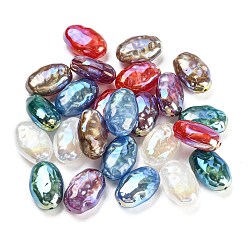 Mixed Color Acrylic Imitation Pearl Beads, Oval, Mixed Color, 18x12x7.5mm, Hole: 1mm