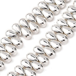 с Покрытием Серебра Стеклянные бусины с гальваническим покрытием , слеза, со серебряным покрытием, 9x6x5.5 мм, отверстие : 0.9 мм, около 125 шт / нитка, 15.75'' (40 см)