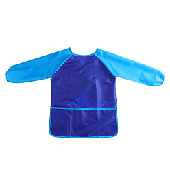 Blue Kids Art Smock Apron, Long Sleeve Waterproof Bib, for Painting or Eating, Blue, 55x38cm