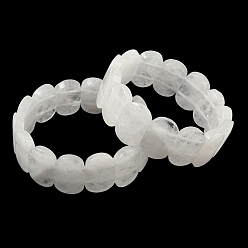 Хрусталь Браслеты из натуральных кварцевых бусин для женщин и мужчин, овальные, 1 дюйм (2.4 см), внутренний диаметр: 2-1/2 дюйм (6.45 см)