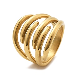 Золотой 304 многослойные кольца из нержавеющей стали, ионное покрытие (ip), золотые, 21.5 мм, внутренний диаметр: 18 мм