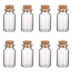 Прозрачный Стеклянные бутылки стеклянные фляги, с пробкой, бутылка желаний, шарик контейнеры, прозрачные, 4x2.2 см, Внутренний диаметр: 1.3 cm, емкость: 10 мл (0.34 жидких унций), узкое место: 1.5 см в диаметре