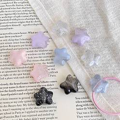 (52) Непрозрачная лаванда Прозрачные акриловые бусины, звезда, с блеском порошок, разноцветные, 18.6x20x11 мм, отверстие : 3 мм