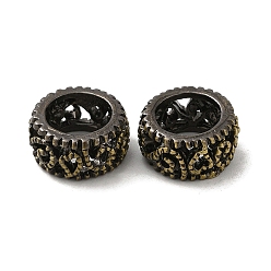 Antique Bronze Tibetan Style Rack Plating Brass Large Hole Beads, Long-Lasting Plated, Hollow Column, Antique Bronze, 13.5x7mm, Hole: 9mm