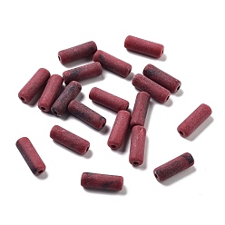 Old Rose Opaque Acrylic Beads, Two Tone Frosted, Column, Old Rose, 13.5x4.7mm, Hole: 1.4mm