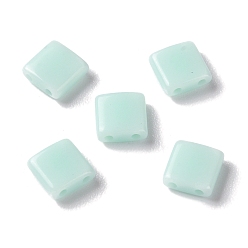 Pale Turquoise Opaque Acrylic Slide Charms, Square, Pale Turquoise, 5.2x5.2x2mm, Hole: 0.8mm
