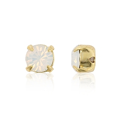 01000 White Opal Preciosa® maxima crystal в пришивной чашке, чешский хрусталь, с настройками латуни, 719 35 021 шатон (круглый), золотые, 01000 белый опал, ss 16 (3.8~4 мм)