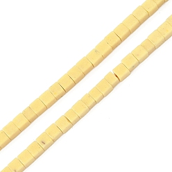 Желтый Нити бусин из искусственного камня лавы ручной работы, квадратный, яркие глазированный фарфор, желтые, 2.5x2.5x2~2.5 мм, отверстие : 0.7 мм, около 158 шт / нитка, 14.96~15.16'' (38~38.5 см)