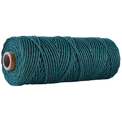 чирок 100М круглый хлопковый шнур, для упаковки подарков, diy craft, зелено-синие, 2 мм, около 109.36 ярдов (100 м) / рулон