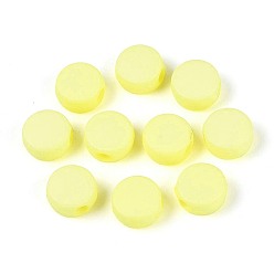 Желтый Акриловые бусины, плоско-круглые, желтые, 7x4 мм, отверстие : 1.8 мм, Около 3500 шт / 500 г