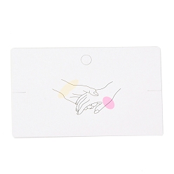 Others Rectangle Cardboard Jewelry Display Cards, for Necklace & Bracelet Display, Other Pattern, 10x6x0.04cm, about 100pcs/bag