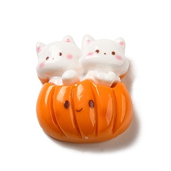 Pumpkin Animal Cat Theme Opaque Resin Decoden Cabochons, Pumpkin, 24x21x19.5mm