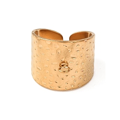 Doré  Sertissage texturé 304 bague de manchette en acier inoxydable, anneau de base, or, 18mm, Trou: 2.5mm, taille us 8 3/4 (18.7 mm)
