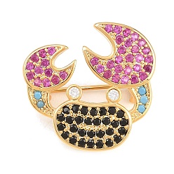 Золотой Броши-булавки в виде краба из латуни со стразами, милая булавка для одежды, воротника, шляпы, рюкзака, золотые, 23x24 мм