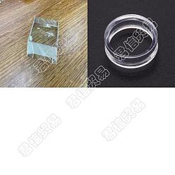 Clear 2 Style Acrylic Display Frame, for Crystal Ball Diaplay, Flat Round, Glass Crystal Display Bases, Clear, 4.47~6x6x1.55~3cm, Inner Diameter: 3.8cm, 4pcs/set