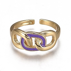 Средний Синий Шифер Манжеты с латунной эмалью, открытые кольца, без кадмия и без свинца, форма обочины, золотые, средний грифельно-синий, размер США 8 1/2 (18.5 мм)